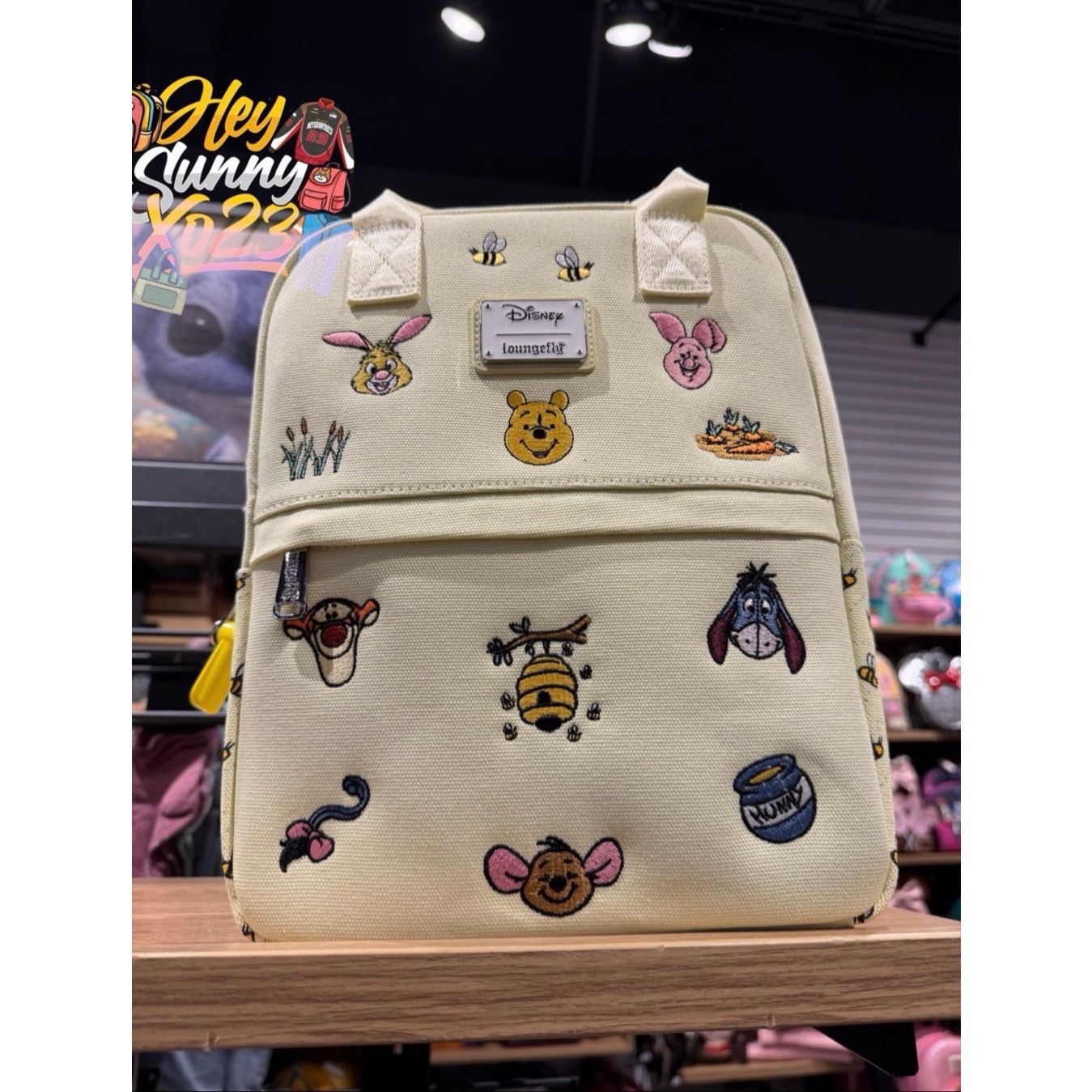 Loungefly Disney Winnie The Pooh Embroidered Characters Canvas Mini Backpack